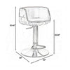 Comfy Adjustable Stool with Swivel Vintage Brown & Silver By ACME AMF-96555