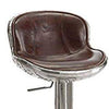 Leatherette Adjustable Metal Frame Stool with Swivel Brown and Silver By Casagear Home AMF-96556