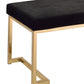 40’ Modern Bench with Metal Base and Cushioned Seat Black and Gold By ACME AMF-96595