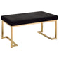 40’ Modern Bench with Metal Base and Cushioned Seat Black and Gold By ACME AMF-96595