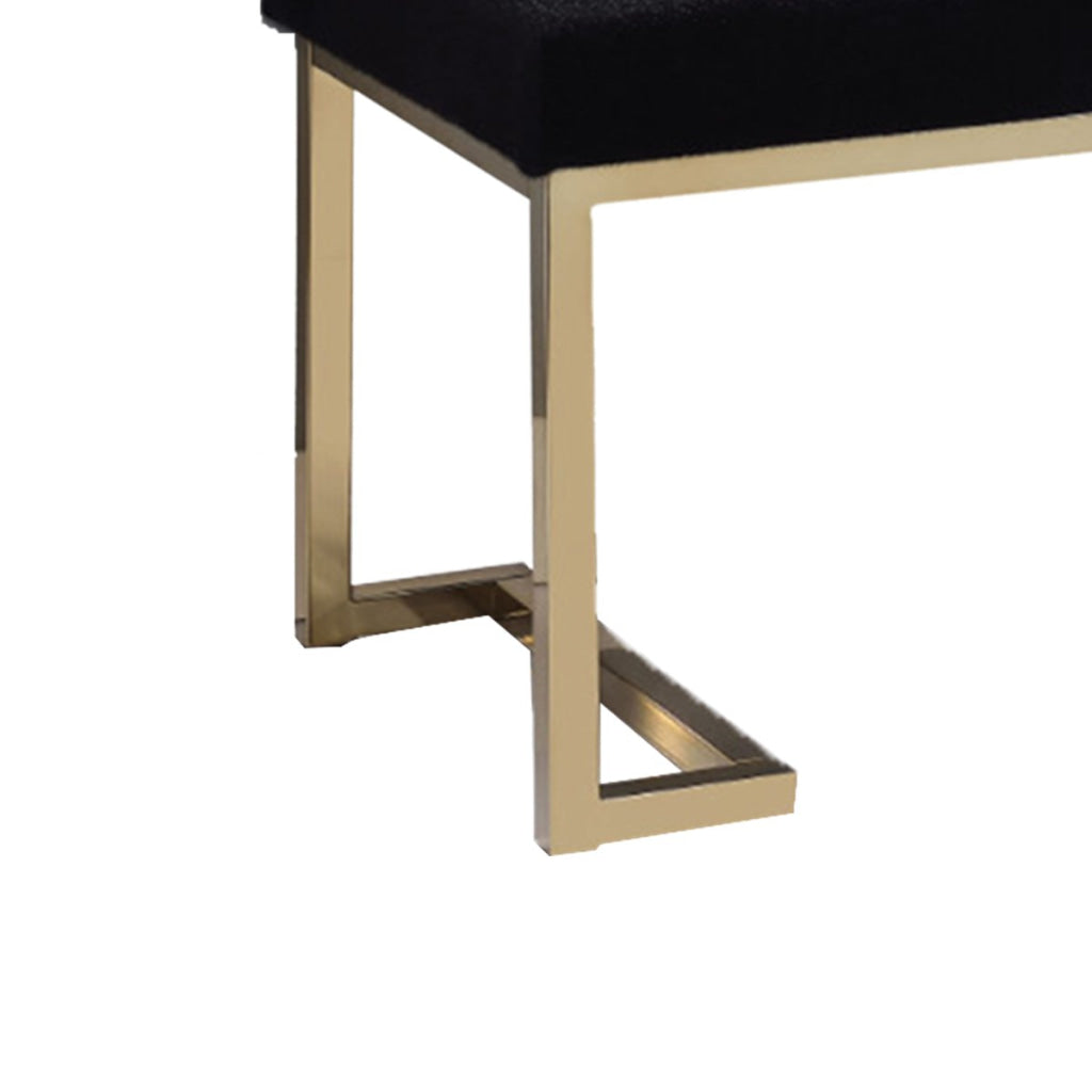 Ottoman Black Fabric & Gold By Casagear Home AMF-96597