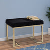 Ottoman, Black Fabric & Gold By Casagear Home