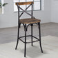 Zaire Bar Chair, Walnut & Antique Black By ACME