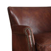 Leather Upholstered Accent Chair With Nail head Trim Dark Brown AMF-96679