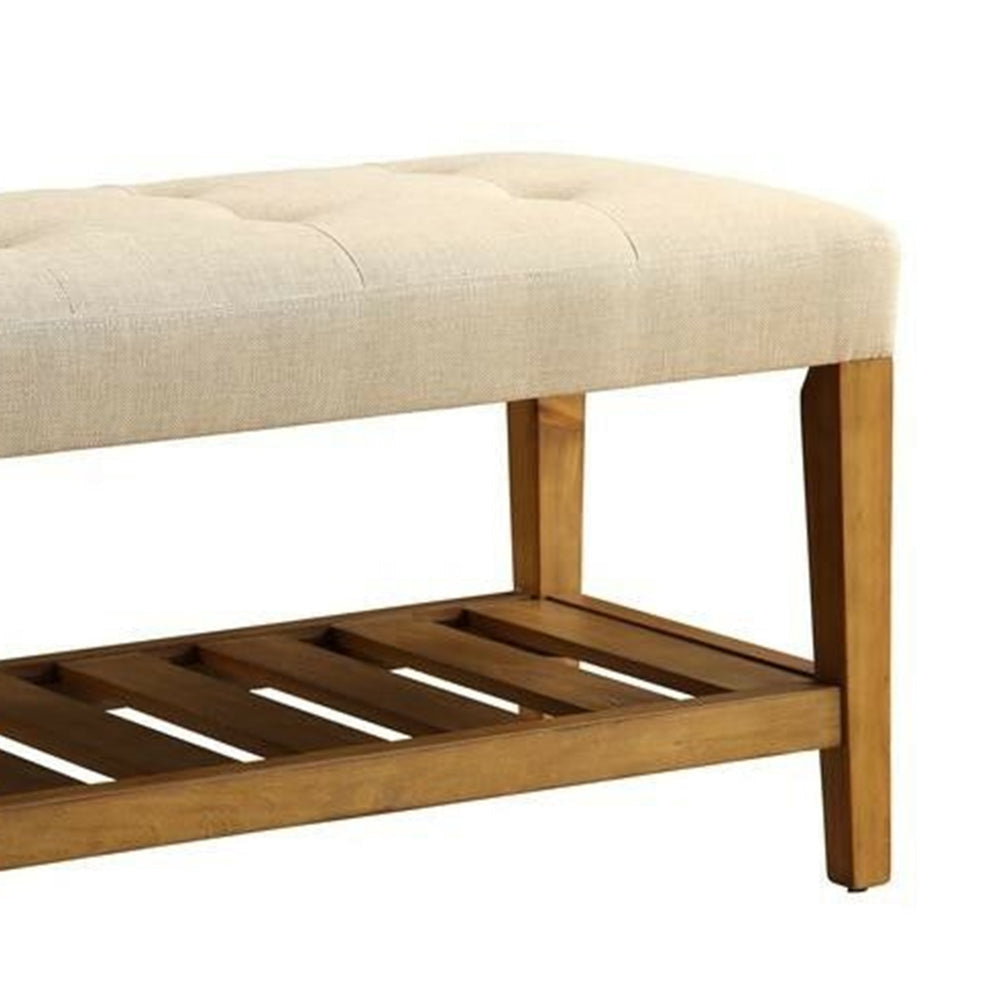 Wooden Bench Beige & Oak By ACME AMF-96682