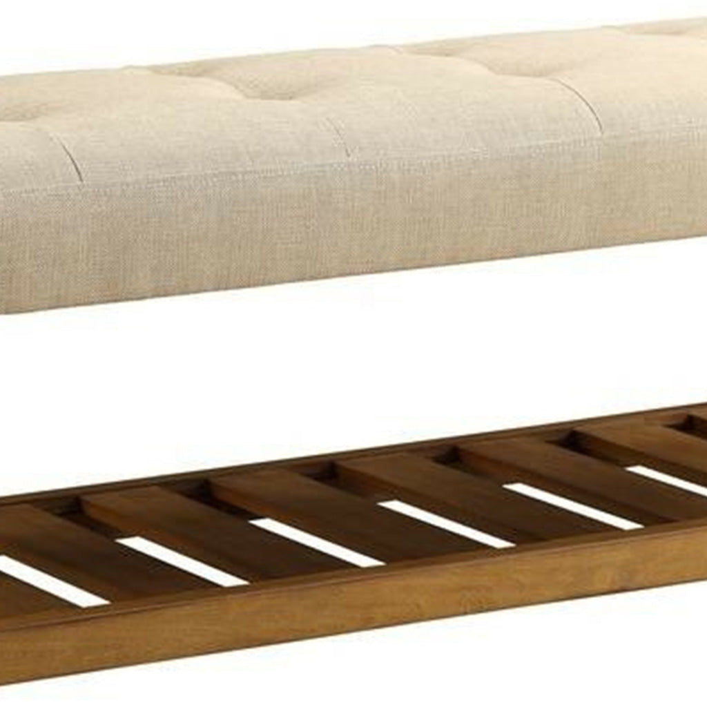 Wooden Bench Beige & Oak By ACME AMF-96682