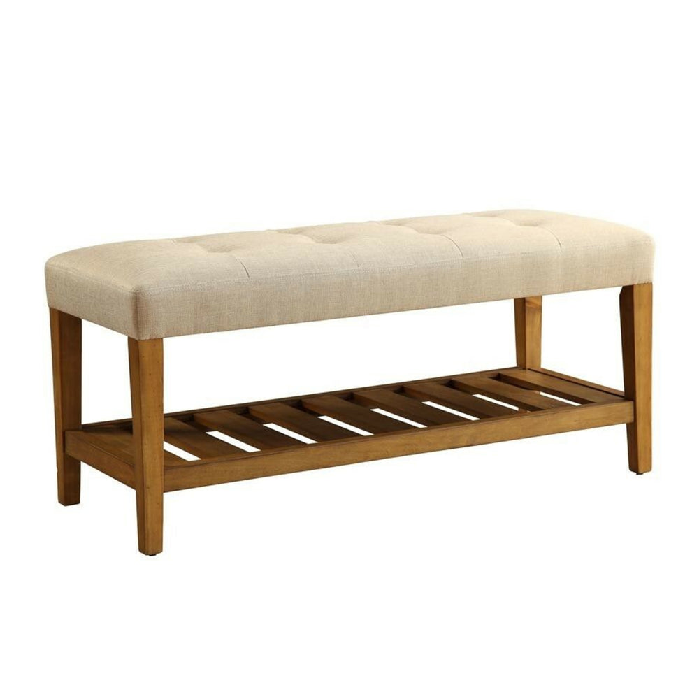 Wooden Bench Beige & Oak By ACME AMF-96682