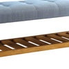 Wooden Bench Blue & Oak By Casagear Home AMF-96684