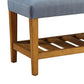 Wooden Bench Blue & Oak By Casagear Home AMF-96684