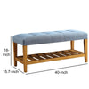 Wooden Bench Blue & Oak By Casagear Home AMF-96684