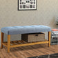 Wooden Bench, Blue & Oak By Casagear Home