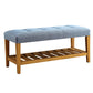 Wooden Bench Blue & Oak By Casagear Home AMF-96684