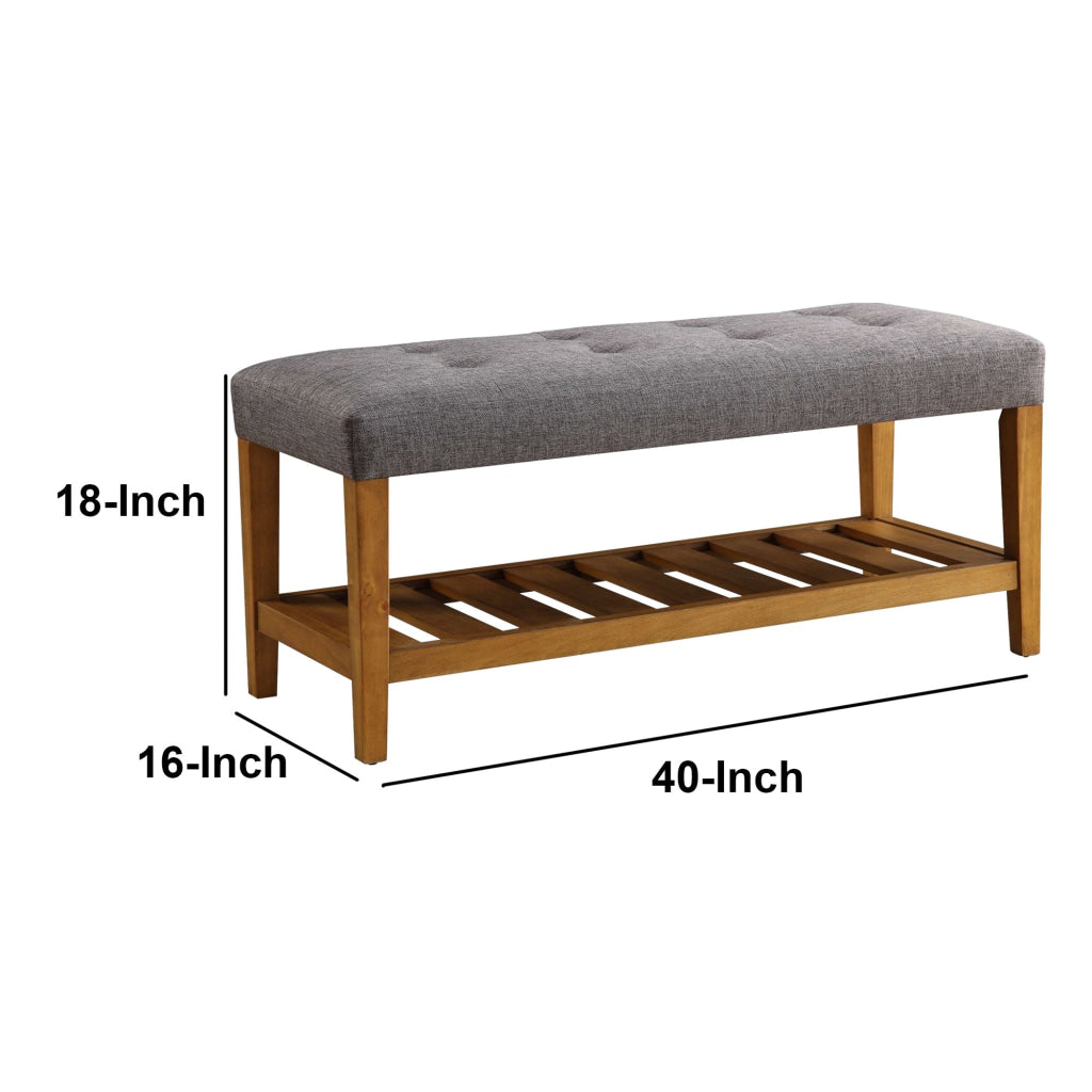 Wooden Bench Gray & Oak By ACME AMF-96686