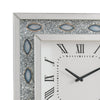 Square Shaped Wall Clock with Faux Agate Stones Silver AMF-97047