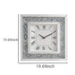 Square Shaped Wall Clock with Faux Agate Stones Silver AMF-97047