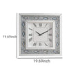 Square Shaped Wall Clock with Faux Agate Stones Silver AMF-97047