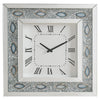 Square Shaped Wall Clock with Faux Agate Stones Silver AMF-97047