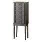 Wood Jewelry Armoire With 5 Drawers in Silver AMF-97168