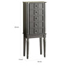 Wood Jewelry Armoire With 5 Drawers in Silver AMF-97168