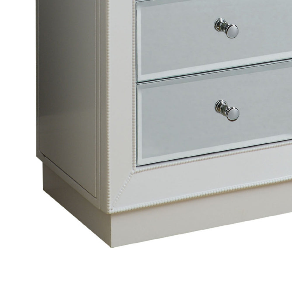 6 Drawers Jewelry Armoire Having with Mirror Front White AMF-97171