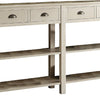 35 Inch Wooden Console Table with 4 Drawers and 2 Shelves Cream - 97250 AMF-97250