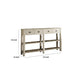 35 Inch Wooden Console Table with 4 Drawers and 2 Shelves Cream - 97250 AMF-97250