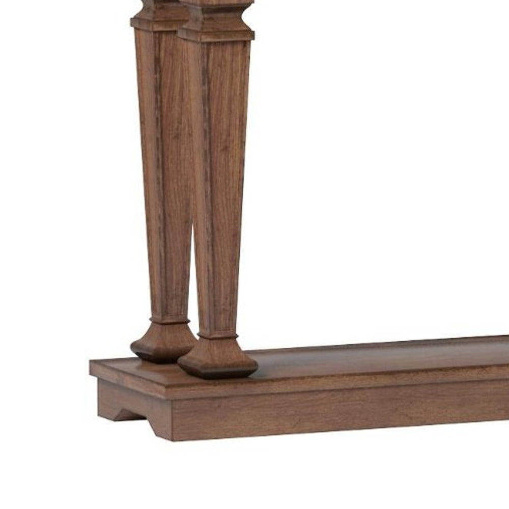 Wooden Console Table with One Bottom Shelf Oak Brown - 97252 AMF-97252