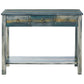 Glancio Beautiful Console Table Antique Oak & Teal Blue AMF-97257