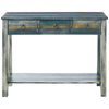 Glancio Beautiful Console Table Antique Oak & Teal Blue AMF-97257