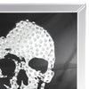 Square Shape Mirror framed Skull Wall Decor With Crystal Inlays Black & Silver - AMF-97315 AMF-97315