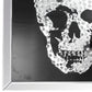 Square Shape Mirror framed Skull Wall Decor With Crystal Inlays Black & Silver - AMF-97315 AMF-97315