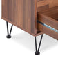 Contemporary 2 Drawers Wood Nightstand By Deoss Brown AMF-97330