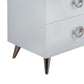 Modern Style Wood & Metal Nightstand By Elms, White & Chrome