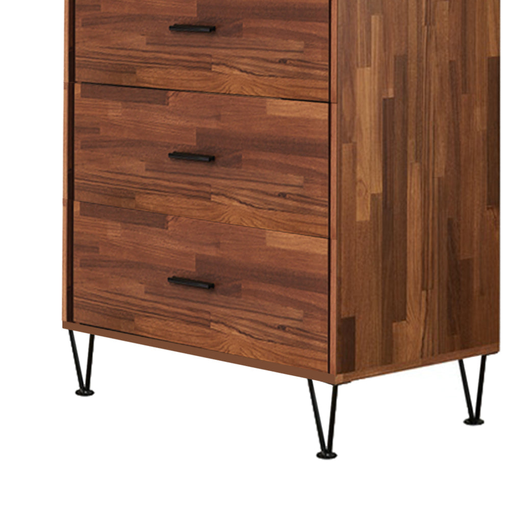 Enchanting Wooden Chest With 5 Drawers Walnut Brown-ACME AMF-97362