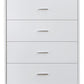 Contemporary Style Wooden Chest with Five Drawers White - AMF-97364 AMF-97364