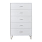 Contemporary Style Wooden Chest with Five Drawers White - AMF-97364 AMF-97364