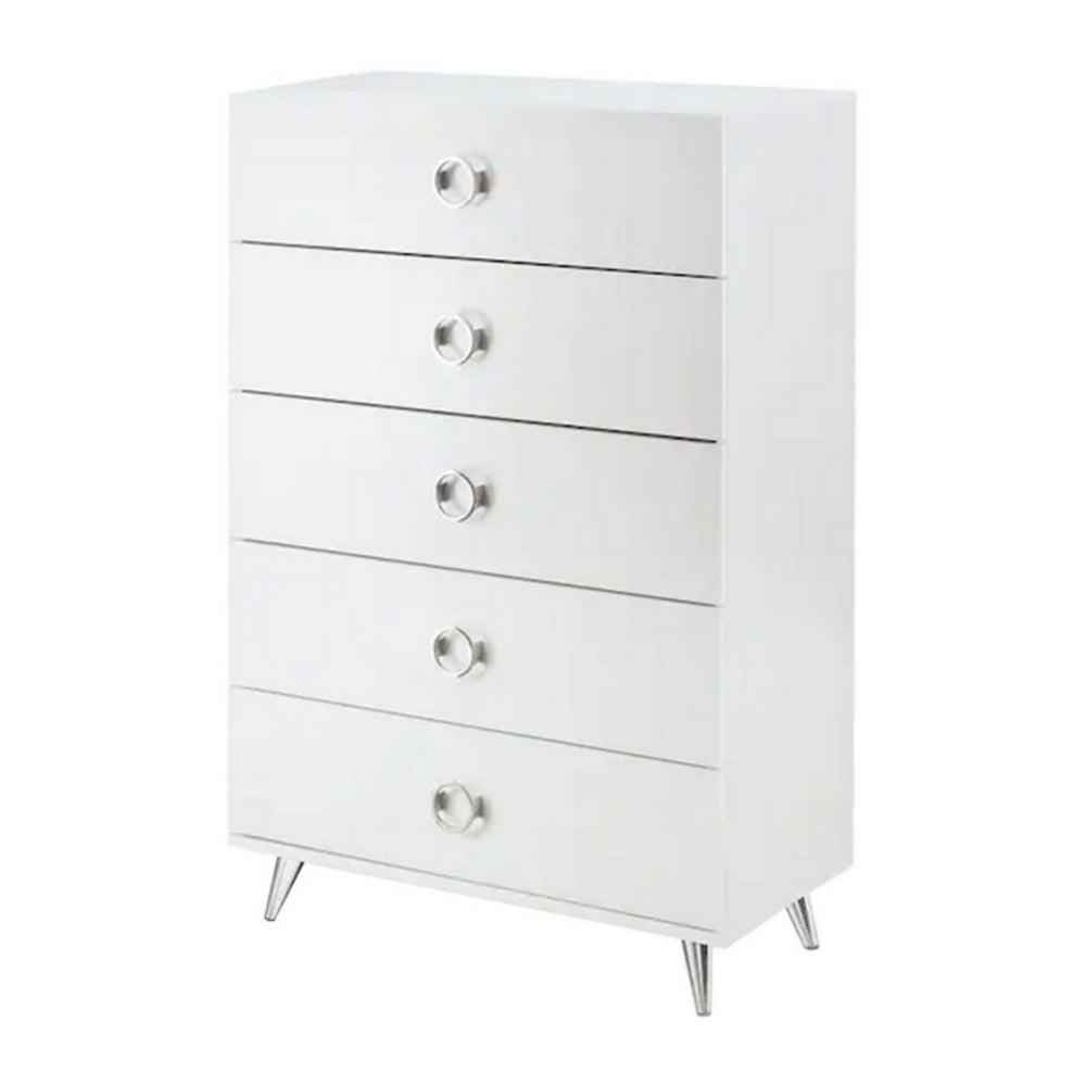 Five Drawers Wooden Chest In Contemporary Style White - AMF-97370 AMF-97370