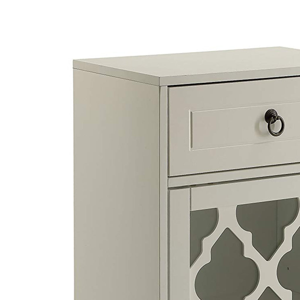 33 inch Wooden Accent Cabinet with 1 Drawer White AMF-97378