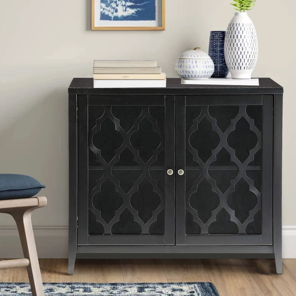 Ceara Console Table With 2 Doors Black AMF-97382