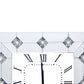 Mirrored Wall Clock with Faux Rhinestones Inlay White - AMF-97406 AMF-97406