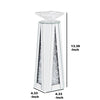 Wood and Glass Candle Holder with Faux Crystal Inserts Clear Set of Two Small - 97623 AMF-97623