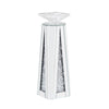 Wood and Glass Candle Holder with Faux Crystal Inserts, Clear, Set of Two, Small - 97623