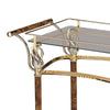 Alluring Serving Cart Golden Plated & Clear Glass-ACME AMF-98002