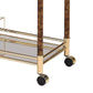 Alluring Serving Cart Golden Plated & Clear Glass-ACME AMF-98002