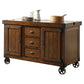 Wooden Kitchen Cart, Antique Tobacco Brown By Casagear Home