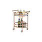 27" Oval Shaped Metal Serving Cart with 2 Shelves, Gold By ACME