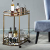 Metal Serving Cart Mirror & gold By ACME AMF-98197