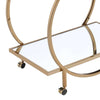 Metal Serving Cart with Mirrored Open Shelf and Tubular Angled Handles Gold and Clear - 98295 AMF-98295