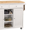 Wood Kitchen Cart 2 Door Cabinet Natural Brown White By Casagear Home AMF-98305