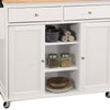 Wood Kitchen Cart 2 Door Cabinet Natural Brown White By Casagear Home AMF-98305